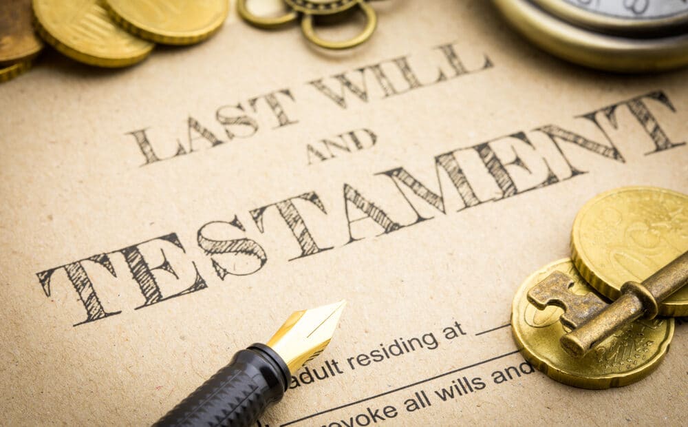 Photo of last will and testament to represent how to invest inheritance